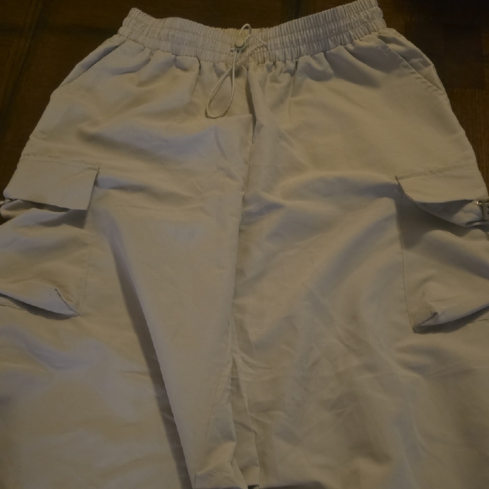 SHEIN Cream Wide Leg Cargo Pants